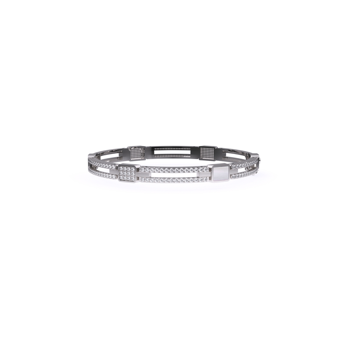 Trendy Two Row Lab Grown Diamond Bangle